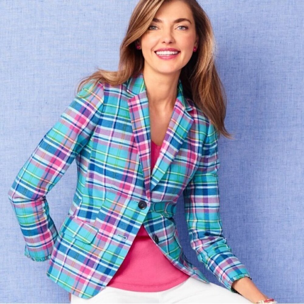 Talbots MADRAS Sunshine Blazer Double-Button Size 6